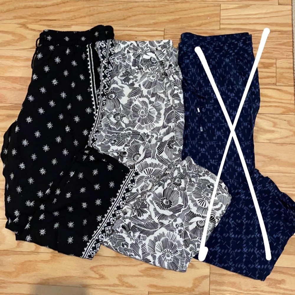 2 Patterned Linen Pants